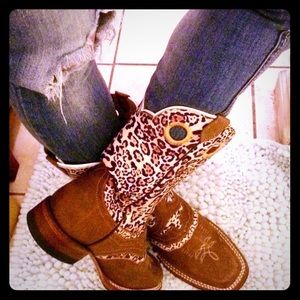 Leopard print cowgirl boots